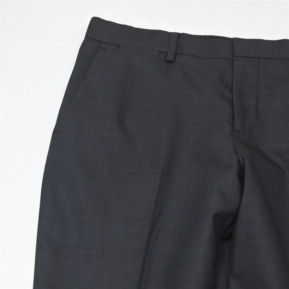 Express 40R 32x30 Gray Wool Photographer Fitted Slim Mens Jacket Pants Suit